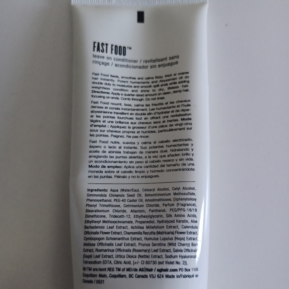 AG Hair care Fast Food Leave In Conditioner & Beach Bomb Tousled Structure Cream - Picture 3 of 5